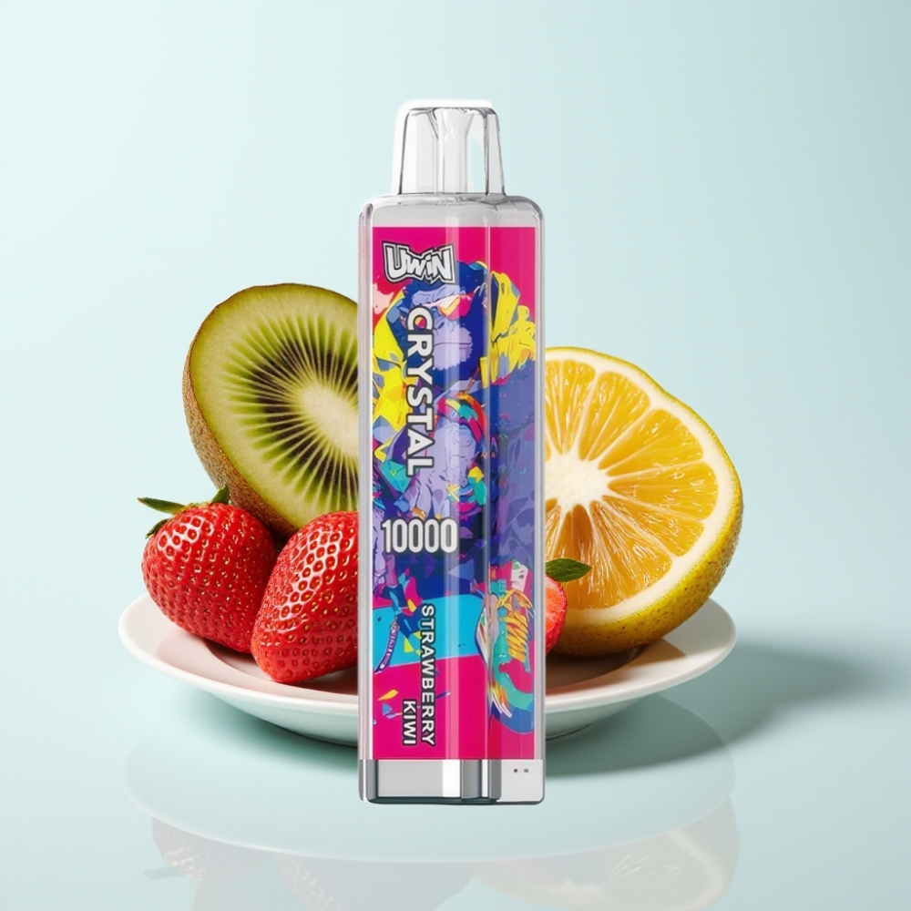 UWIN Crystal 10000 Puffs Disposable Vape Mansikka-Kiivi 18ml 650mAh Type-C RGB