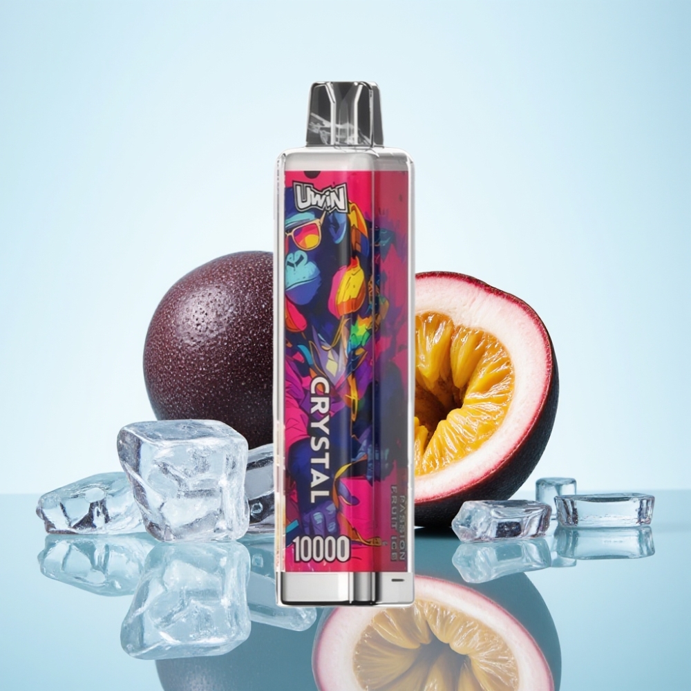 UWIN Crystal 10000 Puffs Disposable Vape Passiohedelmäjää – 18ml 10 000 puffs RGB-valot Type-C-lataus