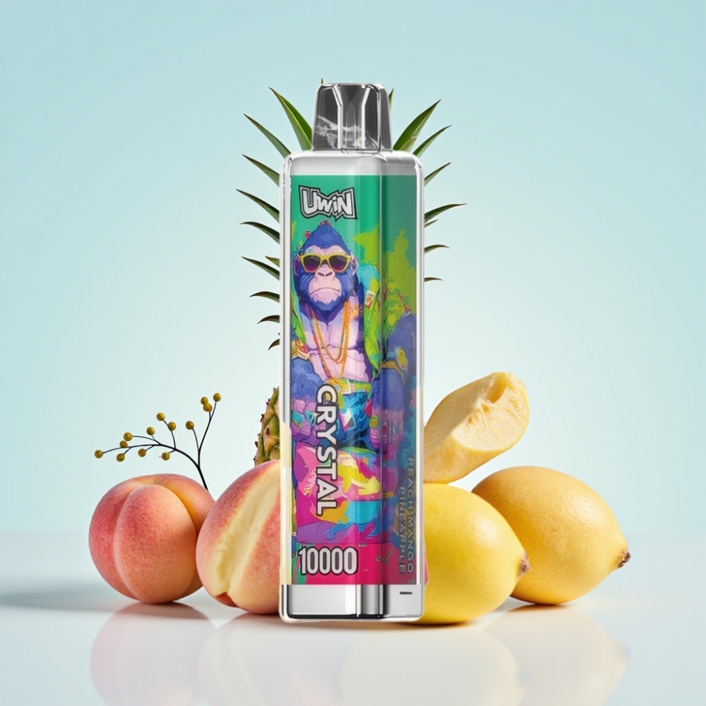 UWIN Crystal 10000 Puffs Disposable Vape Persikka Mango Ananas – 18ml 650mAh RGB-valot