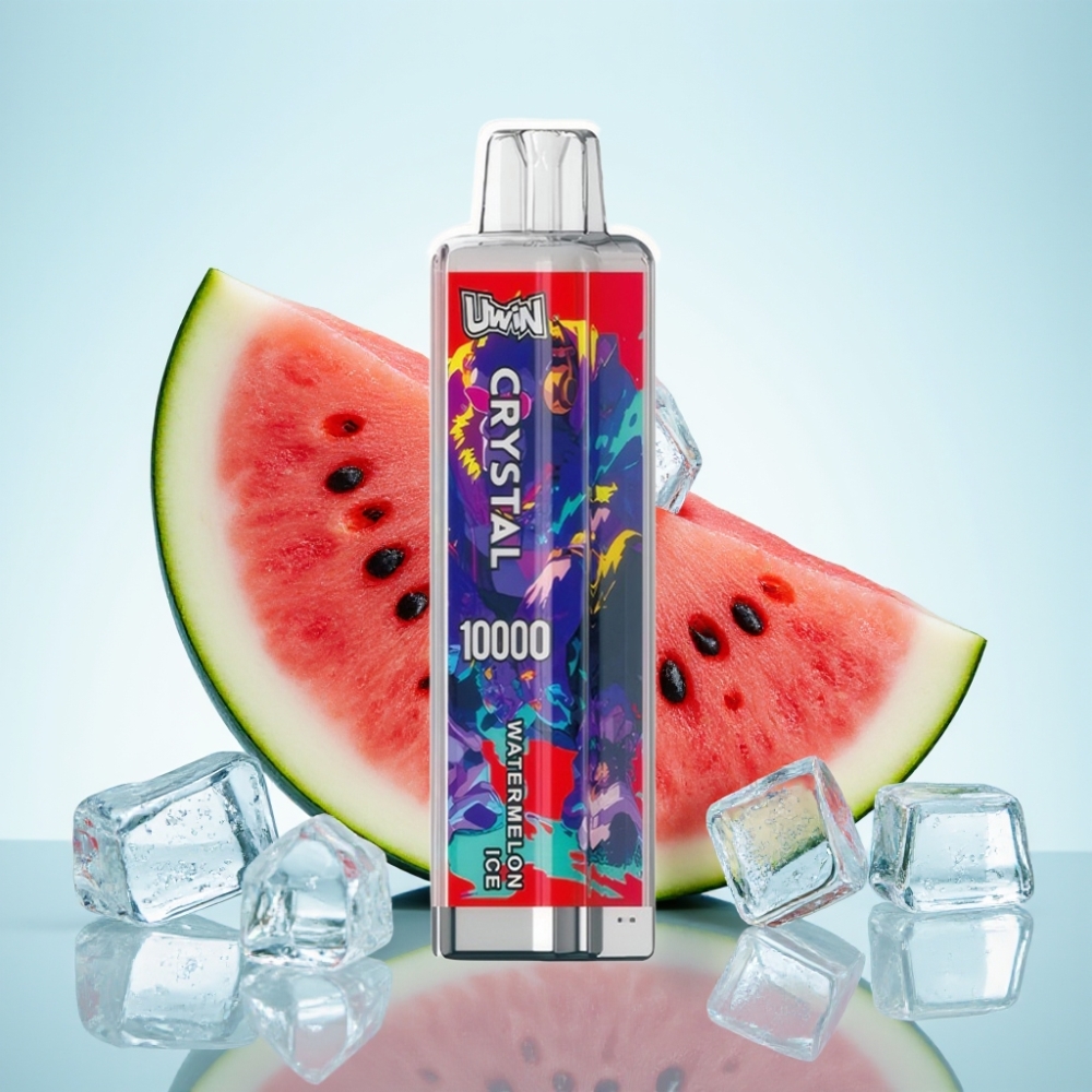 UWIN Crystal 10000 Puffs Disposable Vape – Vesimelonijää (0 2 3 5 nikotiinia 18ml 650mAh Type-C RGB-valot)