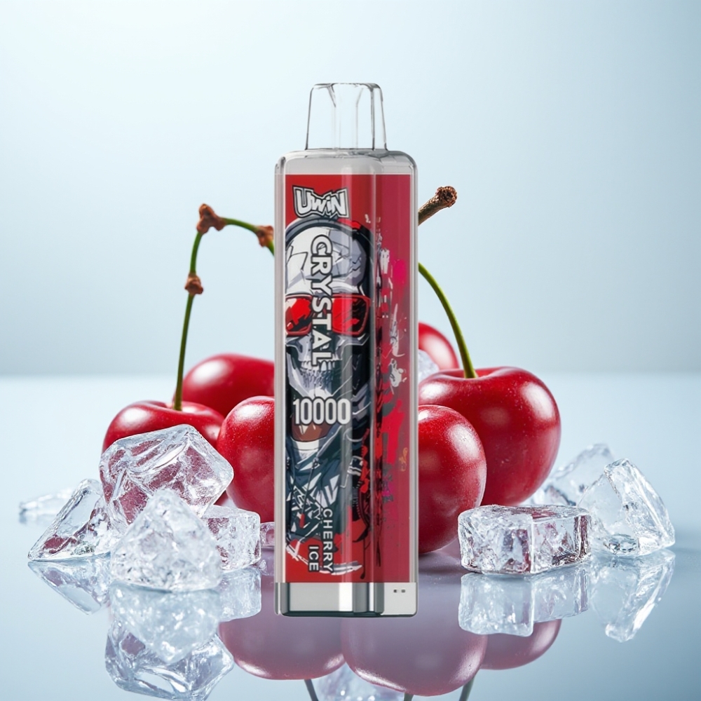 UWIN Crystal 10000 Puffs Kertakäyttöinen Vape Kirsikka-Jää – 18ml 650mAh Type-C RGB-valot