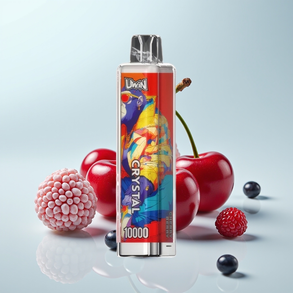 UWIN Crystal 10000 Puffs Kertakäyttöinen Vape Kirsikka-Marja – 18ml 650mAh RGB-valot