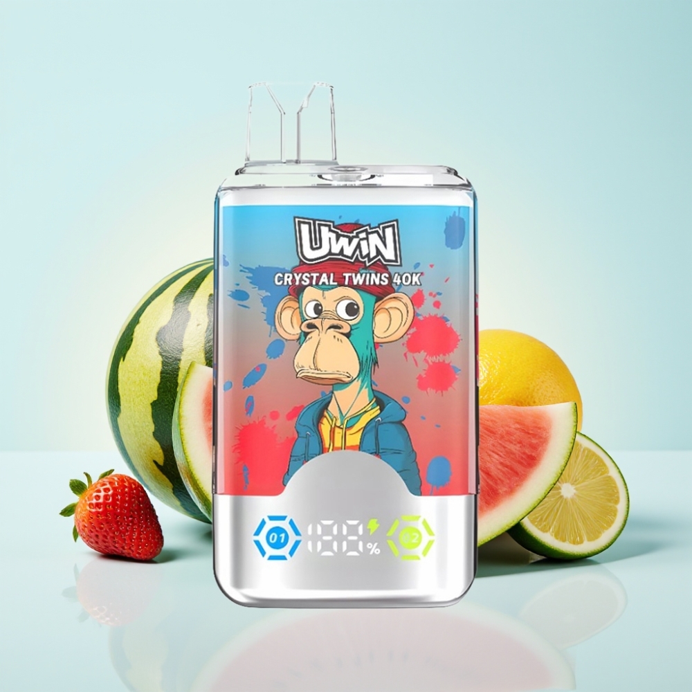 UWIN Crystal Twins 40000 Puffs Mansikkavesimeloni Sitruunakalkki 32ml 06 Ohm Type-C