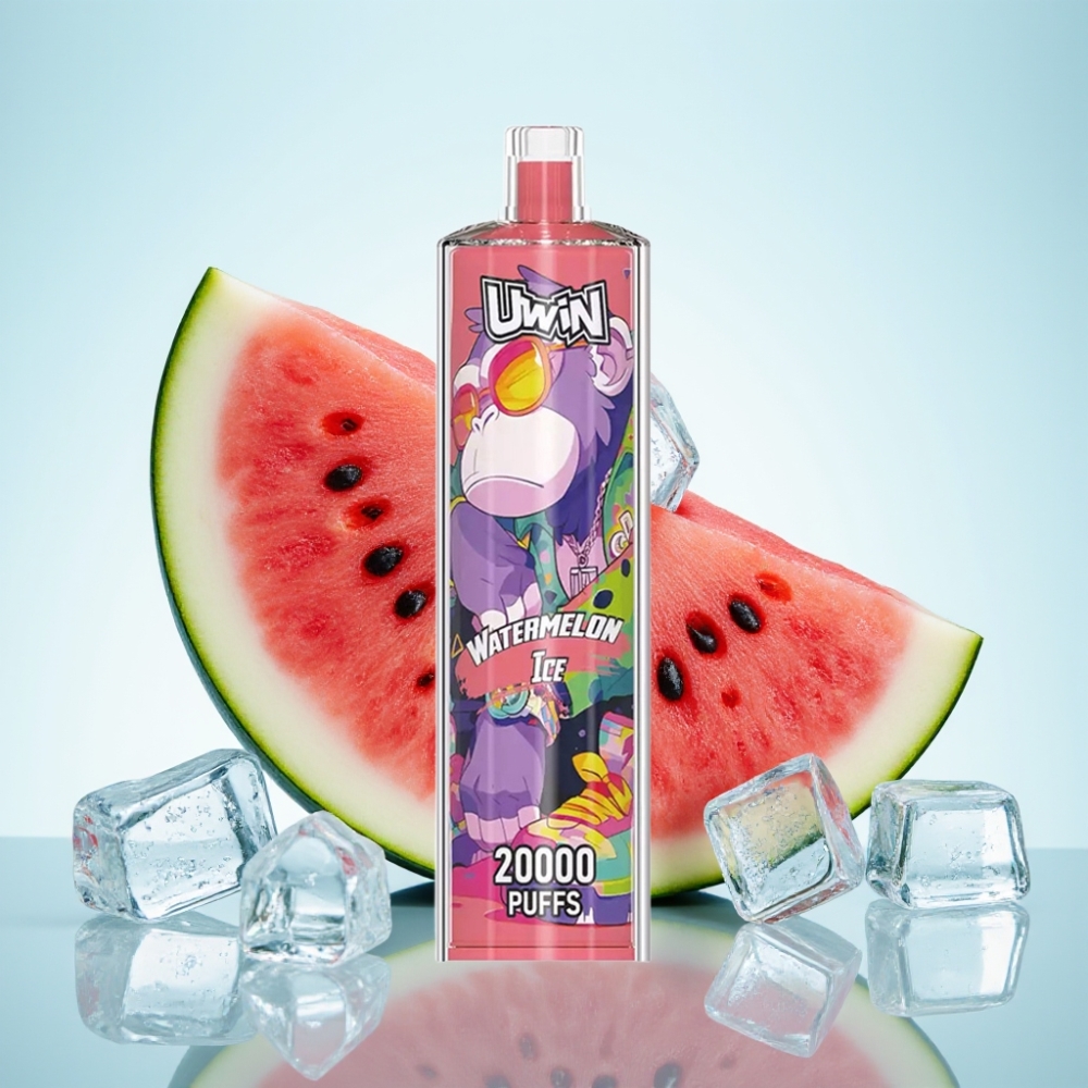 Uwin Shisha Hookah Crystal 20000 Puffs 22ml Vesimeloni Jää Mesh Coil Type-C
