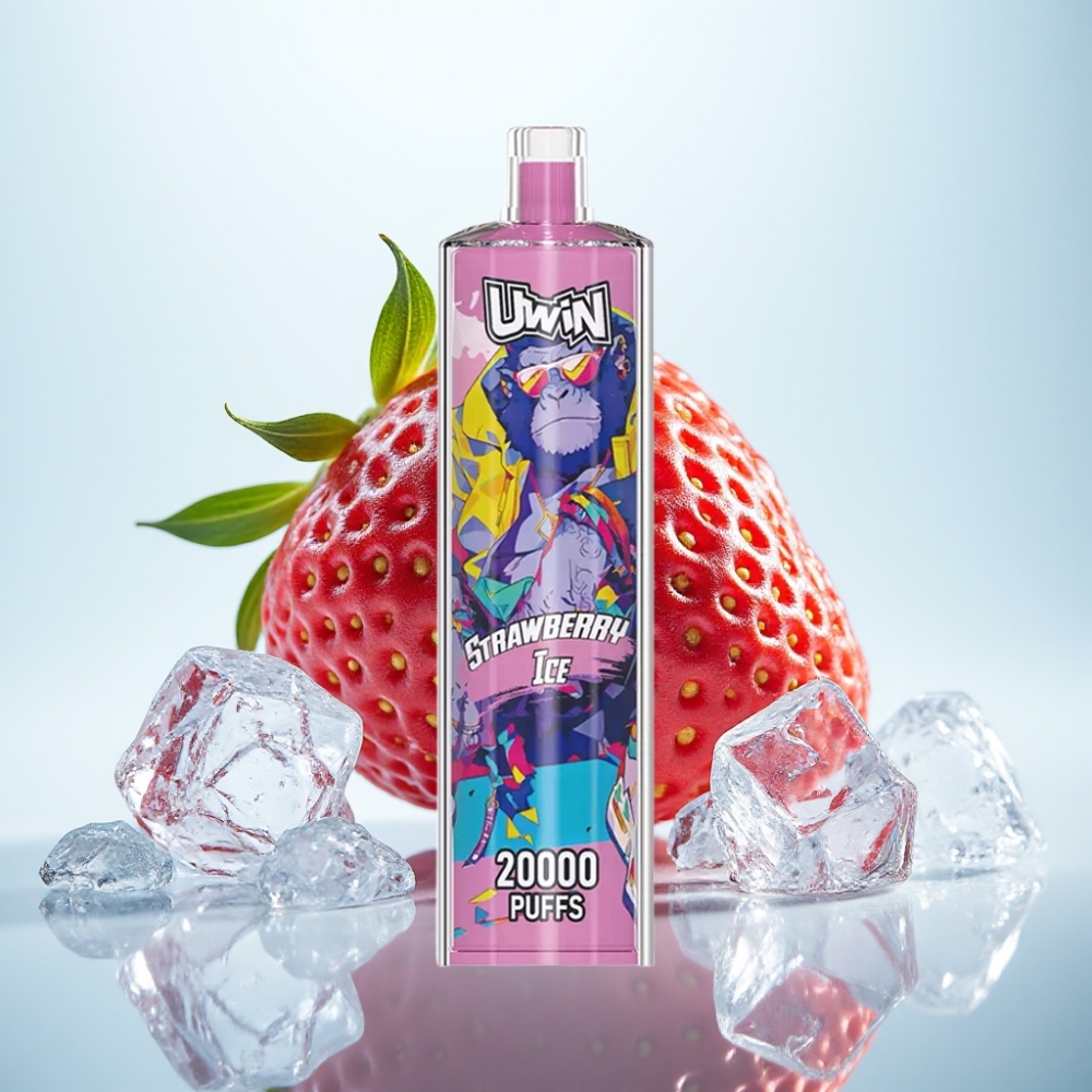 Uwin Shisha Hookah Crystal 20000 Puffs Mansikka-Jää (22ml Type-C Mesh Coil)