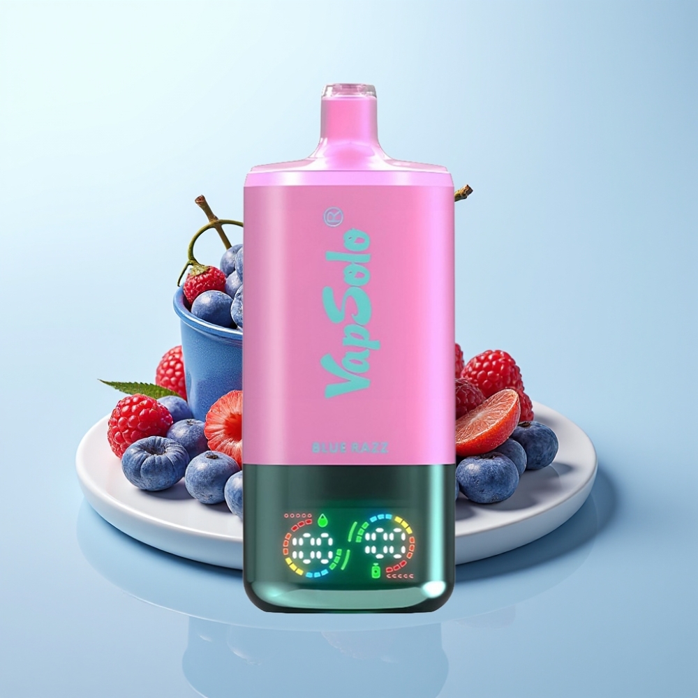 VapSolo Triple 30000 Puffs 40ml 3-tank Type-C Sininen Vadelma