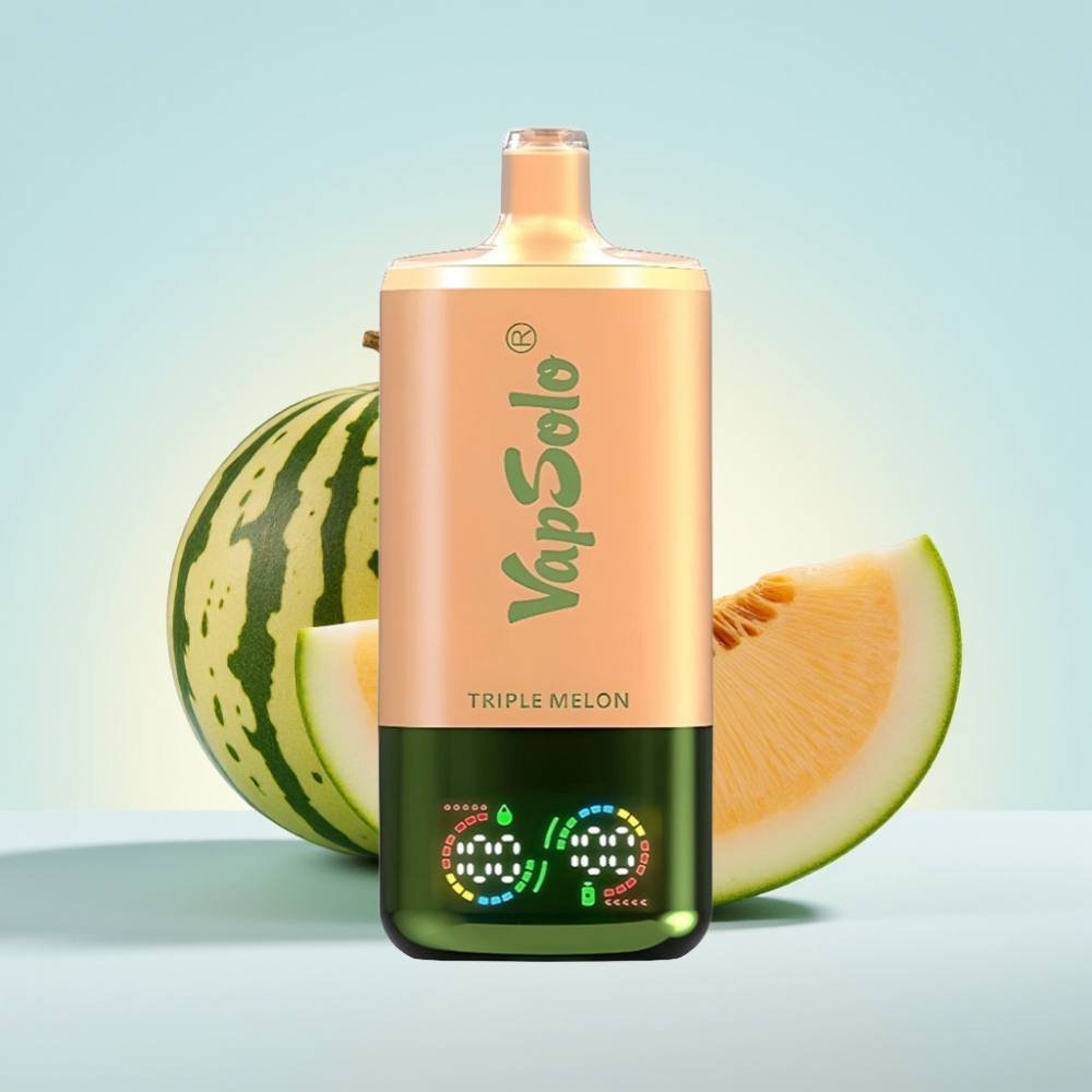 VapSolo Triple 30000 Puffs 40ml Kolmen Melonin Maku Type-C Lataus