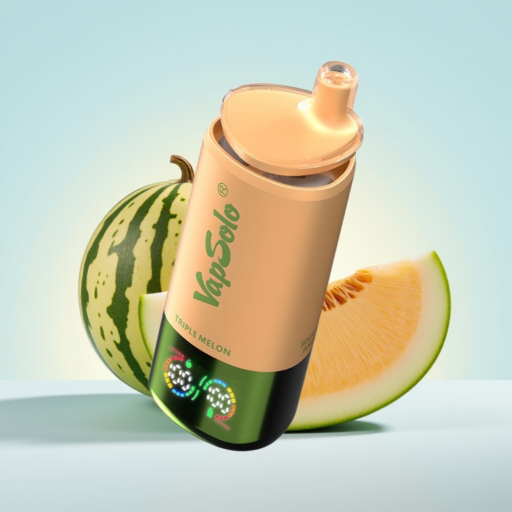 VapSolo Triple 30000 Puffs 40ml Kolmen Melonin Maku Type-C Lataus