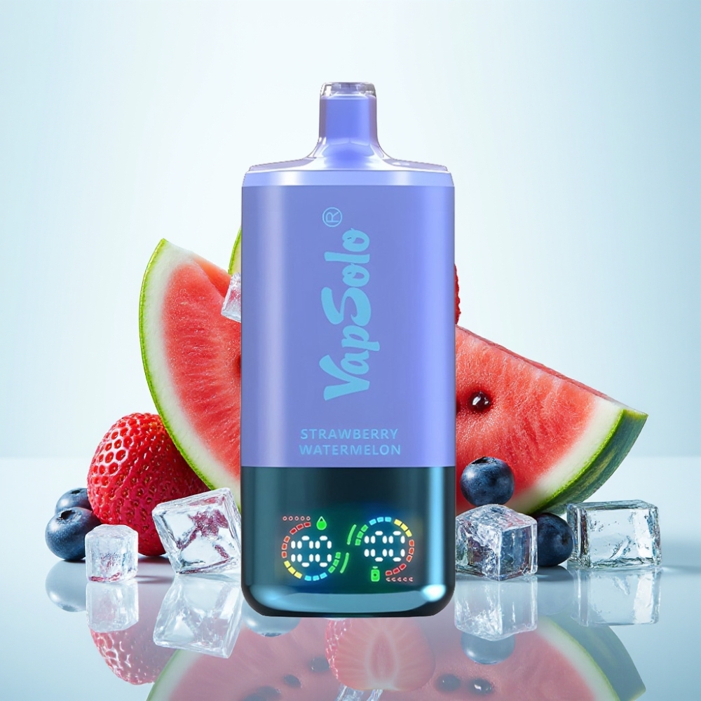 VapSolo Triple 30000 Puffs 40ml Mansikka-Vesimeloni  Mustikka-Jää - 3 öljytankkia Type-C