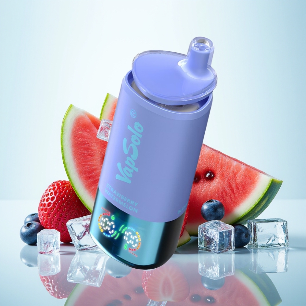VapSolo Triple 30000 Puffs 40ml Mansikka-Vesimeloni  Mustikka-Jää - 3 öljytankkia Type-C