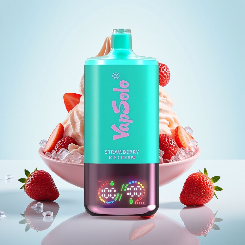 VapSolo Triple 30000 Puffs 40ml Mansikkajäätelö Type-C