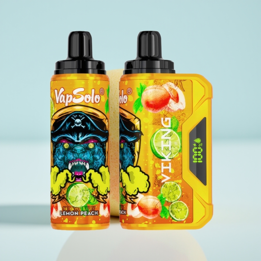 VapSolo VIKING 12000 Pufia Kertakäyttöinen Vape Sitriksi-Persikka 22ml Type-C