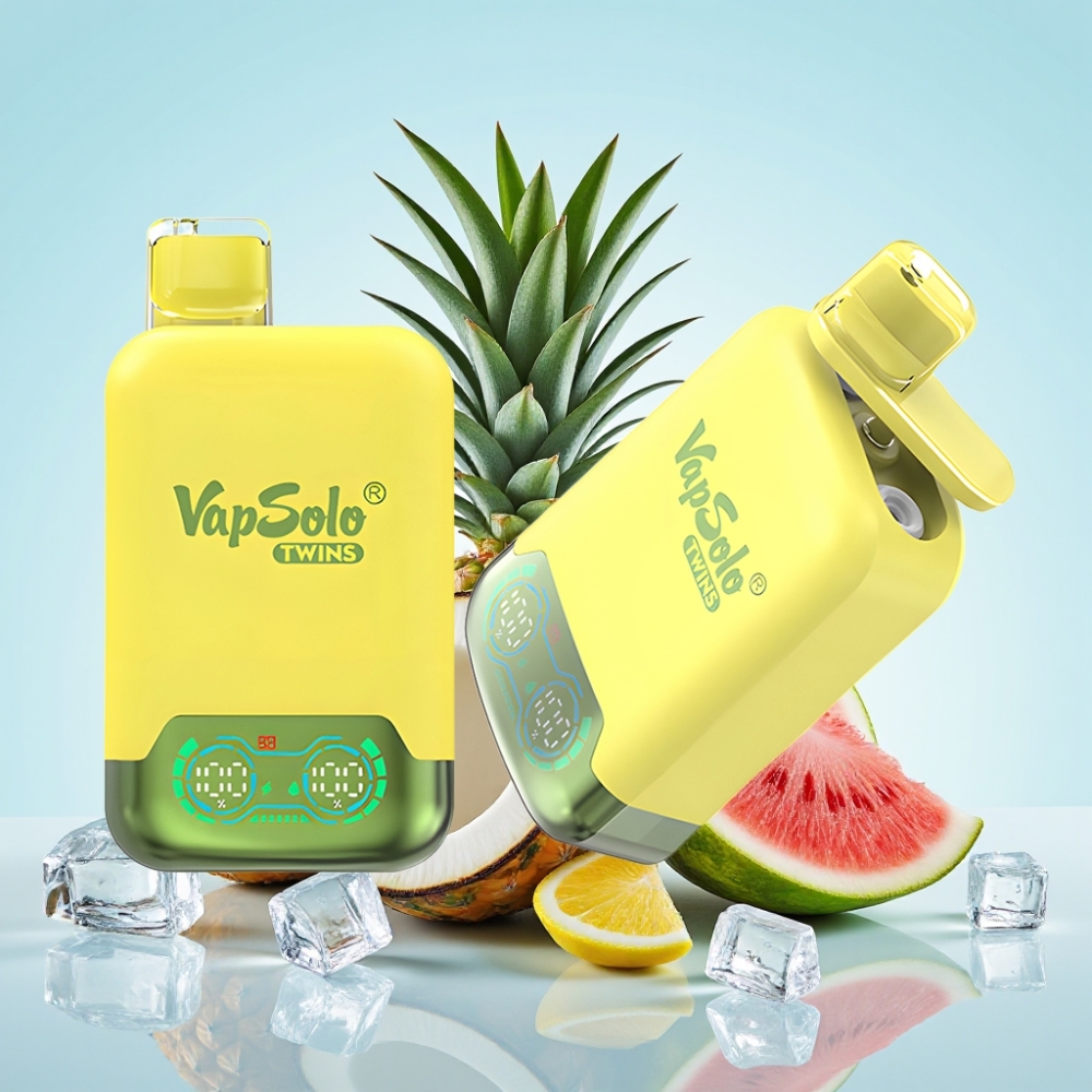 Vapsolo Twins 20000 Puffs Ananas-Kookos  Vesimeloni-Jää 40ml 20mg/50mg Type-C