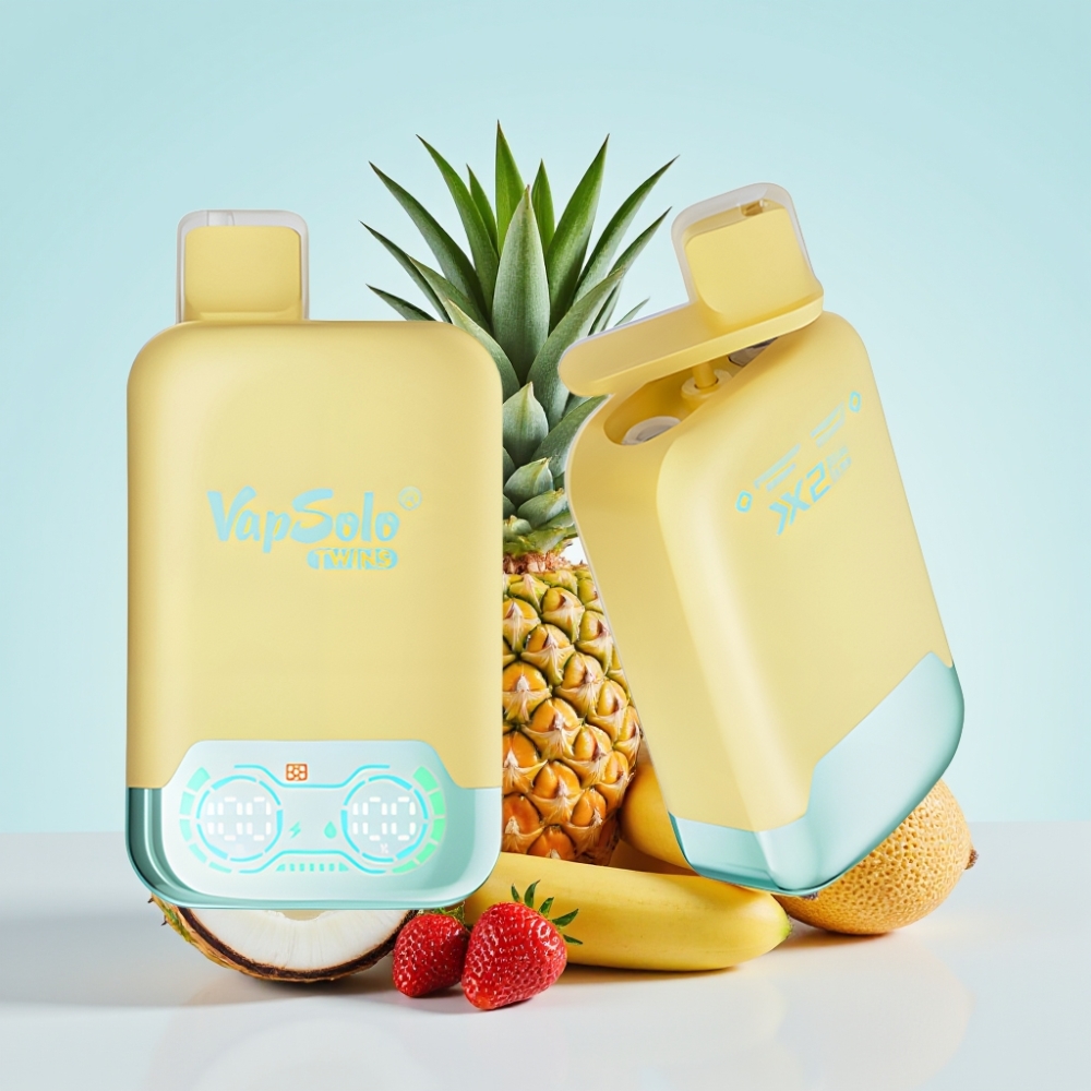 Vapsolo Twins 20000 Puffs Kaksoistankki Ananas-Kookos  Mansikka-Banaani Type-C