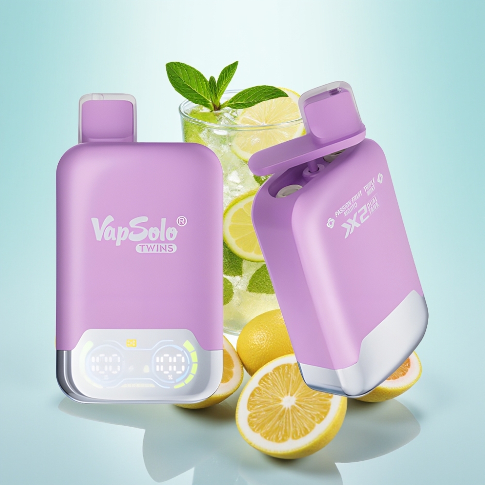 Vapsolo Twins 20000 Puffs Kaksoistankki Disposable Vape Passiohedelmä Mojito  Kolmoisminttu