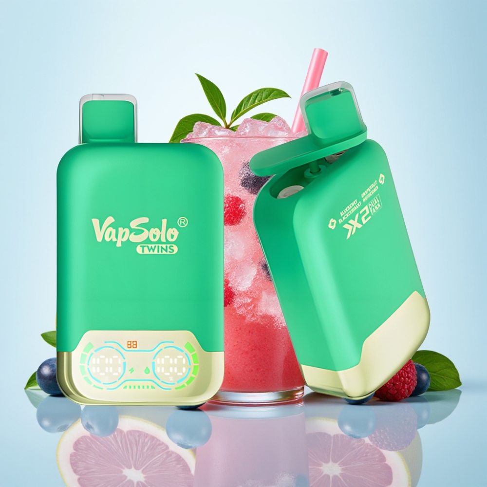 Vapsolo Twins 20000 Puffs Mustikka Viinimarja  Greippi Virkistävä 40 ml 20mg/ml/50mg/ml Type-C