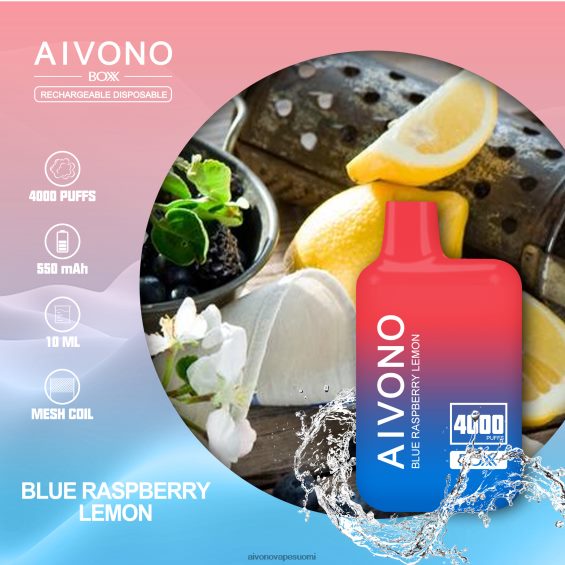 sininen vadelma sitruuna Aivono AIM BOXX 4000 V6D0ZD217 | Aivono Vape Review