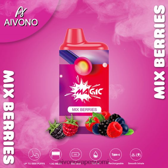 sekoita marjoja Aivono AIM MAGIC 5800 mouth box savuke V6D0ZD100 | Aivono Suomi