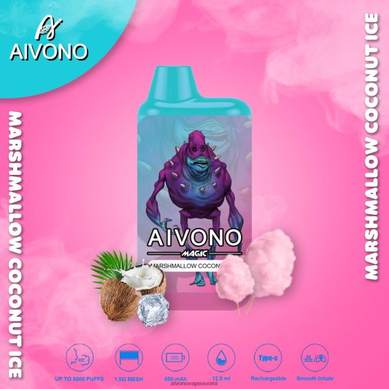vaahtokarkkeja kookosjää Aivono AIM MAGIC 5800 mouth box savuke V6D0ZD95 | Aivono Suomi