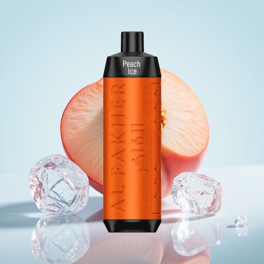 Al Fakher Crown Bar 8000 Crystal Kertakäyttöinen Vape Persikka-Jää 18ml, 8000 Tuhinaa, 5mg Nikotiinia
