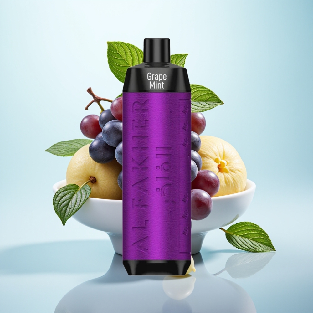 Al Fakher Crown Bar 8000 Crystal Kertakäyttöinen Vape Viinirähjä & Minttu, 18ml, 8000 savutusta, 5mg nikotiinia, 600mAh