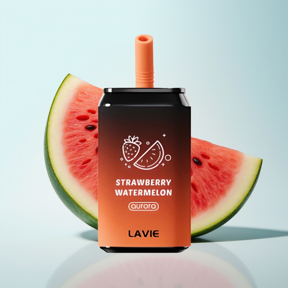 LAVIE Aurora 11000 Puffs Disposabeli Vape Mansikka-Arbuusi (0%, 2%, 5% Nikotiinia, 22ML, 650mAh, Type C)
