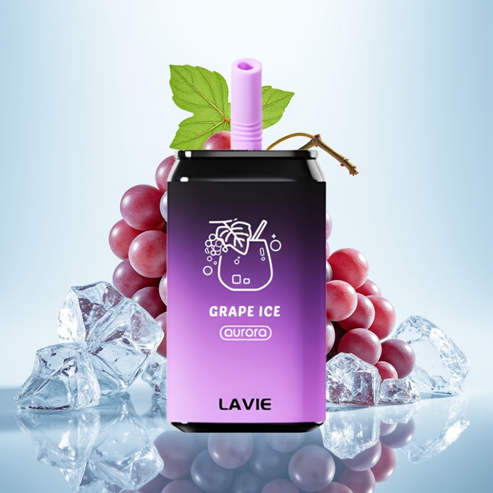 LAVIE Aurora 11000 Puffs Disposable Vape Viinijää (Grape Ice) – 22ML, 650mAh, Type-C