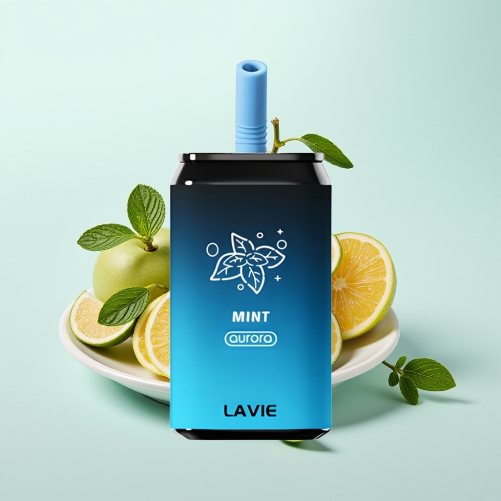 LAVIE Aurora 11000 Puffs Kertakäyttöinen Vape Mint – 22ML, 650mAh, Type-C, 0%/2%/5% Nikotiinia