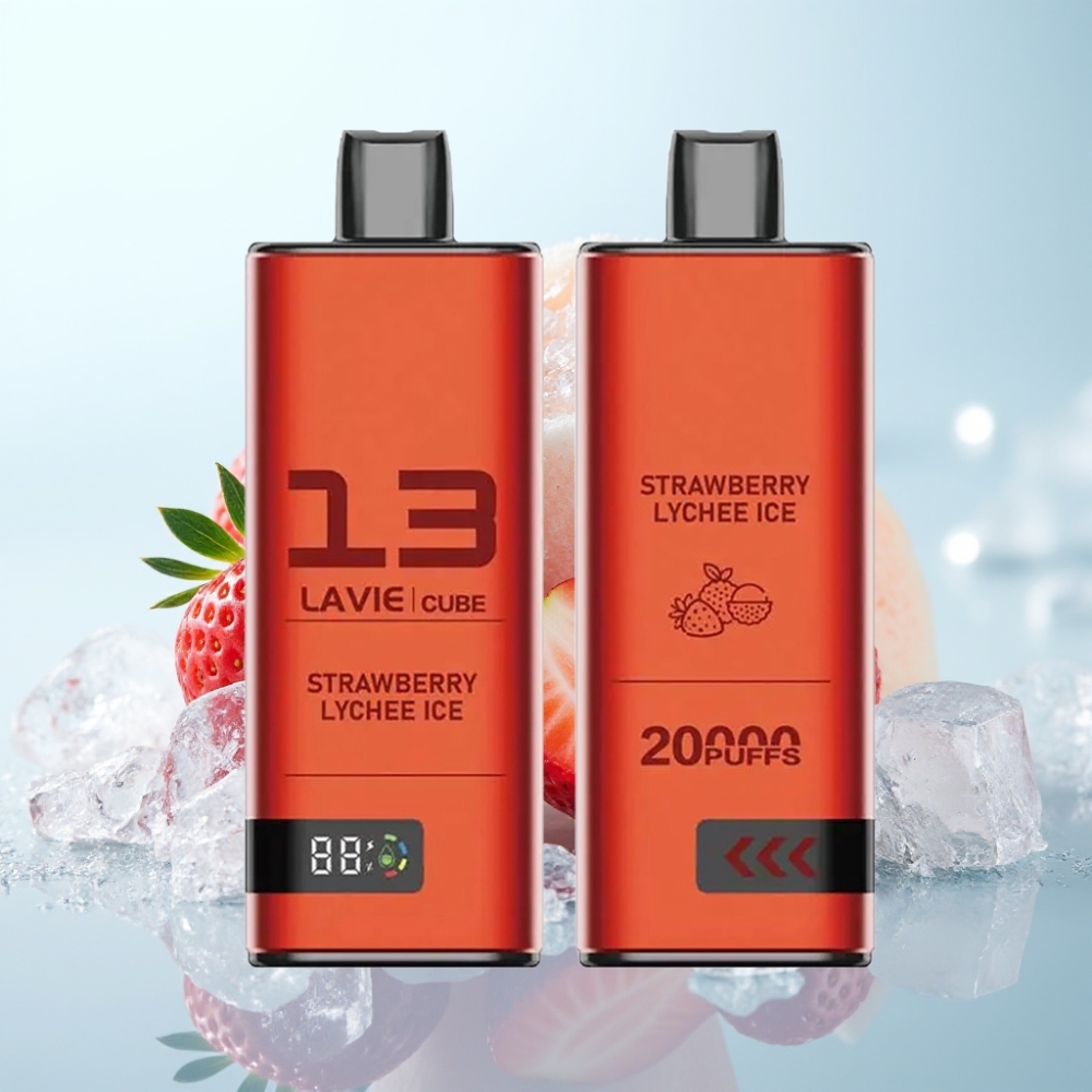 Lavie Cube 20000 Puffs Disposable Vape Mansikka-Litsi-Jää 28ML 5% SALT NICOTINE Type C