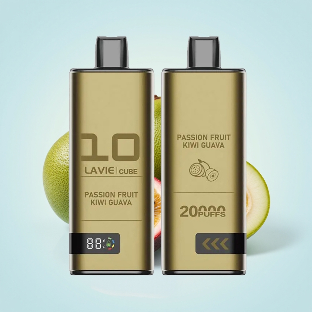 Lavie Cube 20000 Puffs Disposable Vape Passiohedelmä Kiivi Guava – 28ML, 2%/5% Nikotiinisuola, Type-C