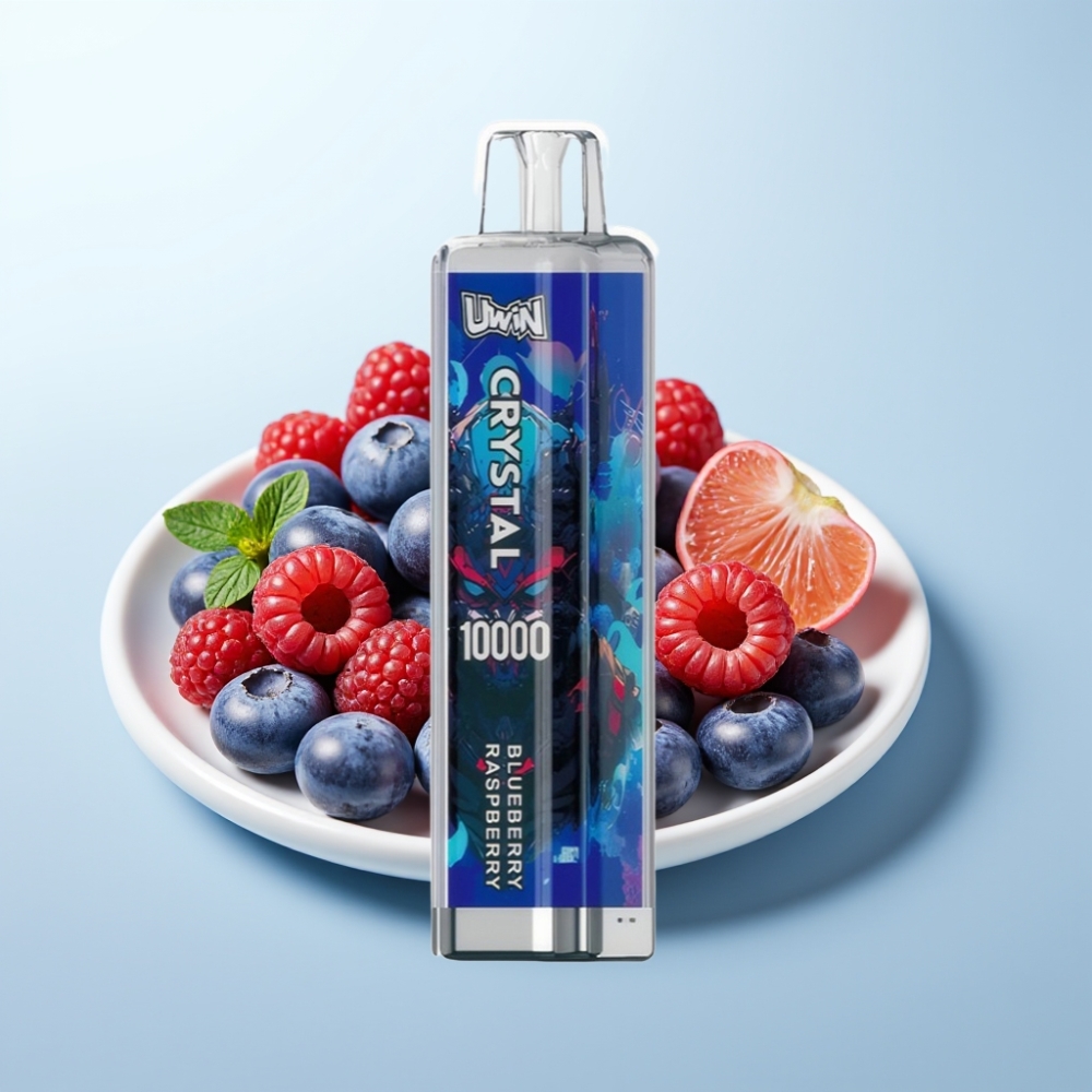 UWIN Crystal 10000 Puffs Disposable Vape Mustikka-Vadelma 18ml 0.8 Ohm Mesh RGB Type-C
