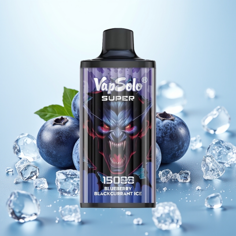 Vapsolo Super 15000 Puffs Disposaabeli Vape Mustikkaviinimarja-Jää 40ml 850mAh Type-C