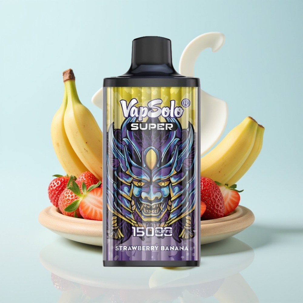 Vapsolo Super 15000 Puffs Disposable Vape Mansikka-Banaani 40ml 850mAh Type-C