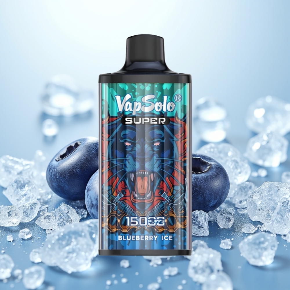 Vapsolo Super 15000 Puffs Disposable Vape Mustajää (40ml, 850mAh, Type-C)