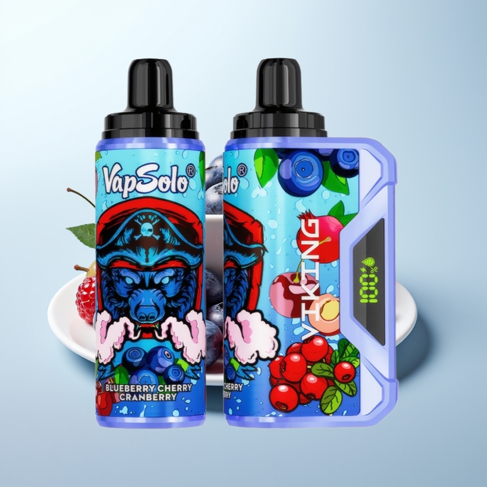 VapSolo VIKING 12000 Puffit Disposable Vape Mustikka-Kirsikka-Karpalo, 22ml, 20/50 mg/ml, Type-C